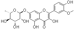 异鼠李亭 7-alpha-L-鼠李糖苷分子结构 (CAS 17331-72-5)