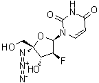 1-[4-C-叠氮基-2-脱氧-2-氟-beta-D-阿拉伯呋喃糖基]-2,4(1H,3H)-嘧啶二酮分子结构 (CAS 173379-73-2)