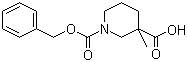 structure of CAS# 174543-78-3, 1-N-Cbz-3-Methylpiperidine-3-carboxylic acid;3-Methyl-1,3-piperidinedicarboxylic acid 1-(phenylmethyl) ester
