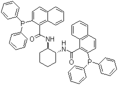 结构式 CAS# 174810-09-4, (1R,2R)-(+)-1,2-环己二胺-N,N'-双(2-二苯基膦基-1-萘甲酰)