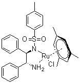 Chloro[[(1R,2R)-(-)-2-amino-1,2-diphenylethyl](4-toluenesulfonyl)amido](mesitylene)ruthenium(II) molecular structure (CAS 174813-82-2)