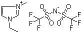 1-乙基-3-甲基咪唑鎓双(三氟甲磺酰基)亚胺盐分子结构 (CAS 174899-82-2)