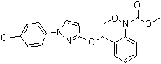 structure of CAS# 175013-18-0, Pyraclostrobine;Methyl N-[2-[[1-(4-chlorophenyl)pyrazol-3-yl]oxymethyl]phenyl]-N-methoxycarbamate