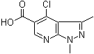 4-Chloro-1,3-dimethylpyrazolo[3,4-b]pyridine-5-carboxylic acid molecular structure (CAS 175201-94-2)