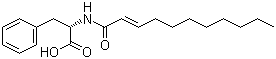 结构式 CAS# 175357-18-3, 十一碳烯酰基苯丙氨酸; N-(1-氧代-10-十一碳烯基)-L-苯丙氨酸