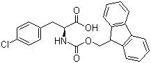 structure of CAS# 175453-08-4, (S)-N-Fmoc-4-Chlorophenylalanine;N-(9-Fluorenylmethoxycarbonyl)-4-chlorophenyl-L-alanine; Fmoc-Phe(4-Cl)-OH