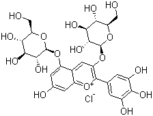Delphinidin 3,5-diglucoside chloride molecular structure (CAS 17670-06-3)