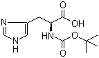 结构式 CAS# 17791-52-5, N-Boc-L-组氨酸; N-叔丁氧羰基-L-组氨酸