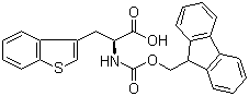 结构式 CAS# 177966-60-8, Fmoc-L-3-(3-苯并噻吩基)丙氨酸; N-芴甲氧羰基-L-3-(3-苯并噻吩基)丙氨酸
