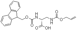 结构式 CAS# 178924-05-5, N-[芴甲氧羰基]-3-[[(2-丙烯-1-基氧基)羰基]氨基]-D-丙氨酸