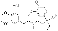 4-[(3,4-Dimethoxyphenethyl)methylamino]-2-(3,4-dimethoxyphenyl)-2-isopropylbutyronitrile monohydrochloride molecular structure (CAS 1794-55-4)