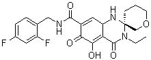 (2'R)-N-(2,4-二氟苄基)-3'-乙基-5'-羟基-4',6'-二氧代-2,3',4,4',5,6,6',8a'-八氢-1'H-螺[吡喃-3,2'-喹唑啉]-7'-甲酰胺分子结构 (CAS 1799952-48-9)