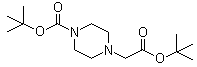 structure of CAS# 180576-04-9, 4-[(1,1-Dimethylethoxy)carbonyl]-1-piperazineacetic acid tert-butyl ester
