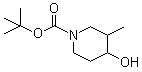 结构式 CAS# 181269-70-5, N-叔丁氧羰基-3-甲基-4-羟基哌啶