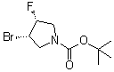 结构式 CAS# 1818847-23-2, (3R,4S)-rel-3-溴-4-氟-1-吡咯烷羧酸叔丁酯