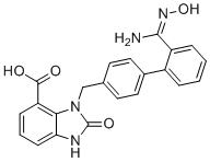 结构式 CAS# 1821386-21-3, (Z)-3-((2'-(n'-羟基甲脒基)-[1,1'-联苯]-4-基)甲基)-2-氧代-2,3-二氢-1H-苯并[d]咪唑-4-羧酸