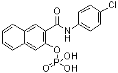 structure of CAS# 18228-17-6, N-(4-Chlorophenyl)-3-(phosphonooxy)-2-naphthalenecarboxamide
