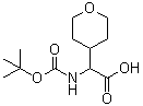 结构式 CAS# 182287-49-6, alpha-[[叔丁氧羰基]氨基]四氢-2H-吡喃-4-乙酸
