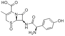 structure of CAS# 182290-77-3, Cefadroxil R-Sulfoxide;(6R,7R)-7-[[(2R)-2-amino-2-(4-hydroxyphenyl)acetyl]amino]-3-methyl-5,8-dioxo-5?4-thia-1-azabicyclo[4.2.0]oct-2-ene-2-carboxylic acid
