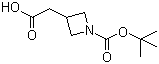 结构式 CAS# 183062-96-6, N-Boc-3-氮杂环丁烷乙酸