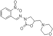 结构式 CAS# 183193-59-1, 5-(4-吗啉基甲基)-3-[[(2-硝基苯基)亚甲基]氨基]-2-恶唑烷酮