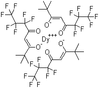 结构式 CAS# 18323-98-3, 三(1,1,1,2,2,3,3-七氟-7,7-二甲基-4,6-辛二酮酸)镝