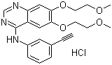 结构式 CAS# 183319-69-9, 盐酸埃罗替尼; N-(3-乙炔苯基)-[6,7-二(2-甲氧基乙氧基)]喹唑啉-4-胺盐酸盐