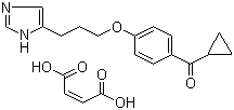 结构式 CAS# 184025-19-2, Ciproxifan 马来酸盐; 环丙基[4-[3-(1H-咪唑-4-基)丙氧基]苯基]甲酮马来酸盐