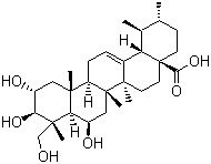 结构式 CAS# 18449-41-7, 羟基积雪草苷