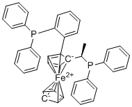 structure of CAS# 1854067-25-6, (R)-1-[(S)-2-(2'-Diphenyphosphinophenyl)ferrocenyl]ethyldiphenylphosphine