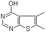 4-羟基-5,6-二甲基噻吩并[2,3-d]嘧啶分子结构 (CAS 18593-44-7)