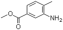 structure of CAS# 18595-18-1, Methyl 3-amino-4-methylbenzoate;3-Amino-4-methylbenzoic acid methylester