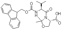 结构式 CAS# 186023-49-4, (4S)-3-[(2S)-2-[[芴甲氧羰基]氨基]-3-甲基-1-氧代丁基]-2,2-二甲基-4-恶唑烷羧酸