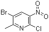3-Bromo-6-chloro-2-methyl-5-nitropyridine molecular structure (CAS 186413-75-2)