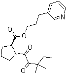 结构式 CAS# 186452-09-5, 1-(1,2-二氧代-3,3-二甲基戊基)-L-脯氨酸 (3-吡啶基)丙酯