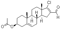 (3beta)-3-(Acetyloxy)-17-chloroandrosta-5,16-diene-16-carboxaldehyde molecular structure (CAS 1865-56-1)