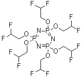 structure of CAS# 186817-57-2, 2,2,4,4,6,6-Hexakis(2,2-difluoroethoxy)-2,2,4,4,6,6-hexahydro-1,3,5,2,4,6-triazatriphosphorine