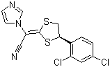 structure of CAS# 187164-19-8, Luliconazole;4-(2,4-Dichlorophenyl)-1,3-dithiolan-2-ylidene-1-imidazolylacetonitrile; (2E)-2-[(4R)-4-(2,4-Dichlorophenyl)-1,3-dithiolan-2-ylidene]-2-imidazol-1-ylacetonitrile