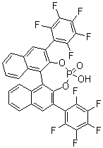 (11bS)-4-Hydroxy-2,6-bis(2,3,4,5,6-pentafluorophenyl)-dinaphtho[2,1-d:1',2'-f][1,3,2]dioxaphosphepin 4-oxide molecular structure (CAS 1882075-20-8)