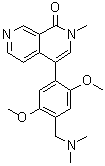 structure of CAS# 1883429-22-8, 4-(4-((Dimethylamino)methyl)-2,5-dimethoxyphenyl)-2-methyl-2,7-naphthyridin-1(2H)-one;BI 9564