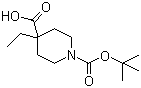 structure of CAS# 188792-67-8, 1-Boc-4-ethyl-4-piperidinecarboxylic acid