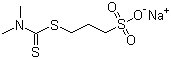 structure of CAS# 18880-36-9, Sodium 3-[[(dimethylamino)thioxomethyl]thio]propanesulphonate;N,N-Dimethyl-dithiocarbamyl propyl sulfonic acid sodium salt; DPS