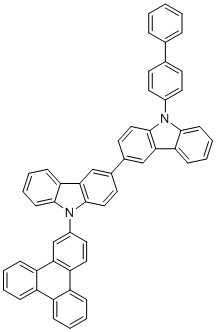 structure of CAS# 1888438-11-6, 9-([1,1'-Biphenyl]-4-yl)-9'-(triphenylen-2-yl)-9H,9'H-3,3'-bicarbazole;3-[9-(4-phenylphenyl)carbazol-3-yl]-9-triphenylen-2-ylcarbazole