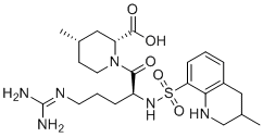 structure of CAS# 189264-04-8, (2R,4S)-1-(2S)-Argatroban;(2R,4S)-1-{N5-(Diaminomethylene)-N2-[(3-methyl-1,2,3,4-tetrahydro-8-quinolinyl)sulfonyl]-L-ornithyl}-4-methyl-2-piperidinecarboxylic acid