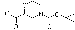 4-Boc-2-morpholinecarboxylic acid molecular structure (CAS 189321-66-2)