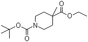 结构式 CAS# 189442-87-3, N-Boc-4-甲基-4-哌啶甲酸乙酯; N-叔丁氧羰基-4-甲基-4-哌啶甲酸乙酯