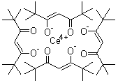 Tetrakis(2,2,6,6-tetramethyl-3,5-heptanedionato)cerium molecular structure (CAS 18960-54-8)