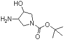 结构式 CAS# 190141-99-2, 3-氨基-4-羟基-1-吡咯烷羧酸叔丁酯