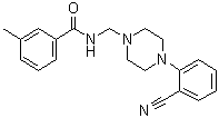 structure of CAS# 190383-31-4, N-[[4-(2-Cyanophenyl)-1-piperazinyl]methyl]-3-methyl-benzamide;PD 168077