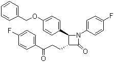 结构式 CAS# 190595-65-4, (3R,4S)-4-[4-(苄氧基)苯基]-1-(4-氟苯基)-3-[3-(4-氟苯基)-3-氧代丙基]氮杂环丁烷-2-酮